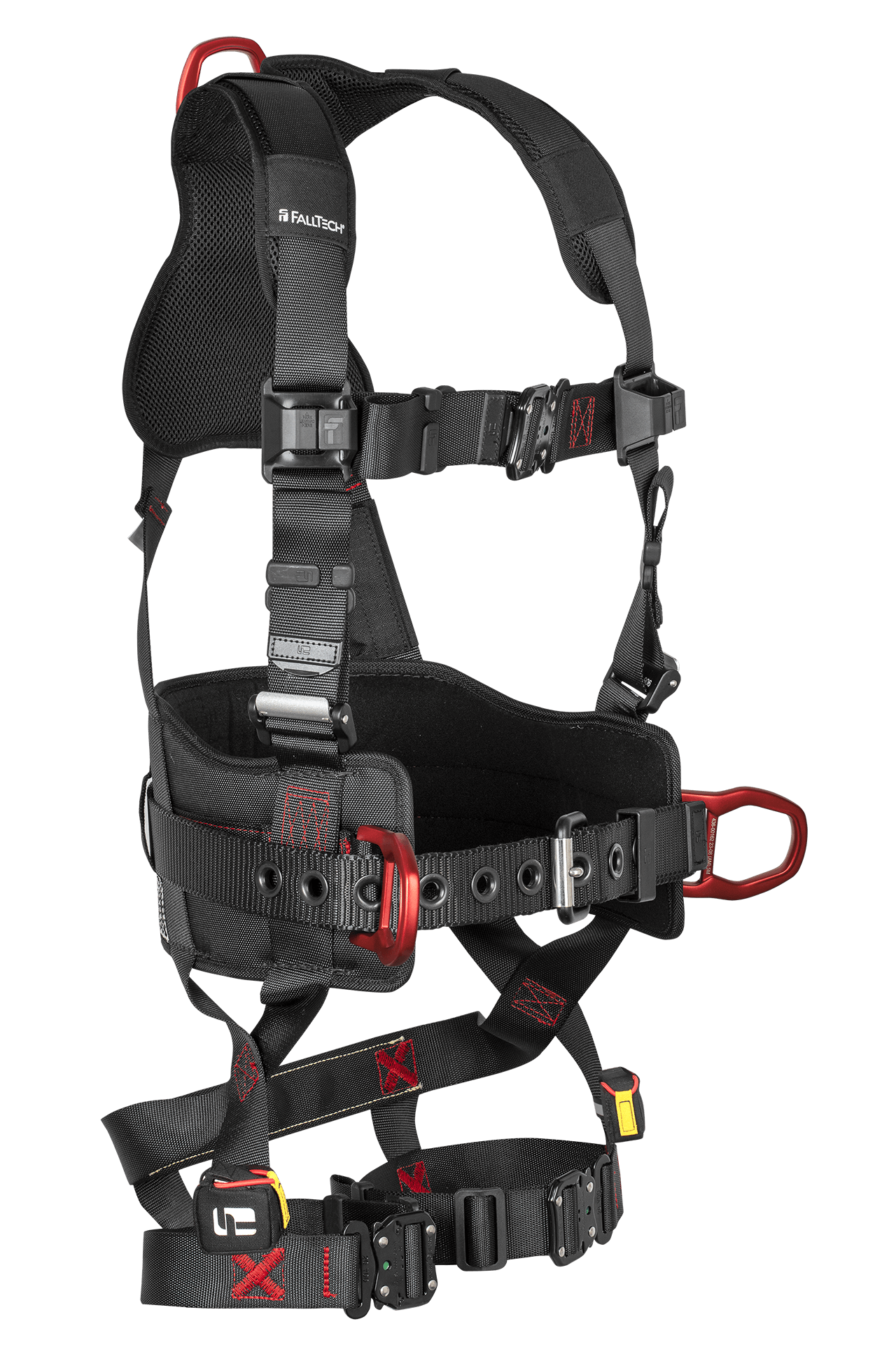 FT-Iron 3D Construction Belted Full Body Harness, Quick Connect Buckle Leg Adjustment